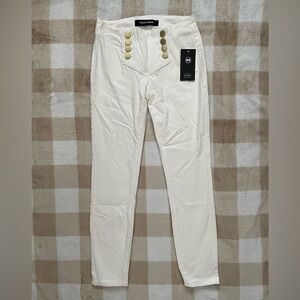 Ashley Mason Cream Dress Pants with Gold Buttons NWT size 24